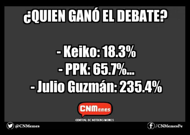 Debate Presidencial: Ríete con los mejores memes del encuentro entre Keiko y PPK (FOTOS) Debate Presidencial: Ríete con los mejores memes del encuentro entre Keiko y PPK (FOTOS)