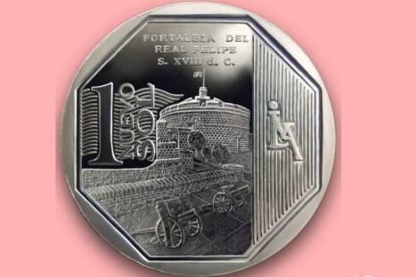 Lanzan moneda de un sol con diseño alusivo a la Fortaleza del Real Felipe
