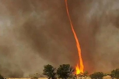 VIDEO: Impactantes imágenes de un tornado de fuego de 30 metros en Australia