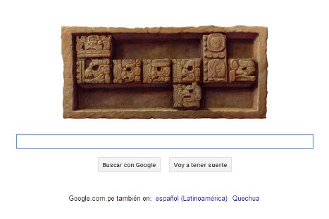 Google festeja fin del 13er baktún de los Mayas con doodle