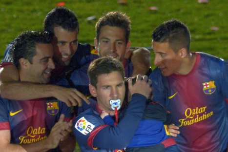 Lionel Messi celebró título del Barcelona con su hijo Thiago – FOTOS