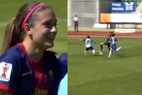 Jugadora del equipo femenino del 'Barza' anotó gol a lo Messi – VIDEO