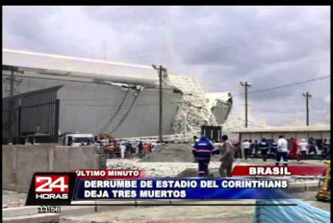 Un estadio en construcción sufre derrumbe en Brasil - VIDEO