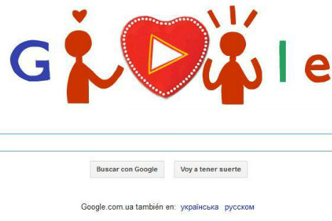Google creó divertido 'doodle' referente a San Valentín