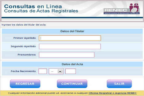 Partidas de nacimiento se podrán obtener a través de internet
