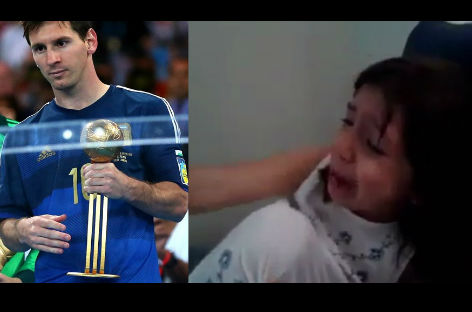 Conmovedor: Una niña pide entre lágrimas que Messi le de el Balón de Oro a James