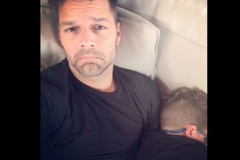 Ricky Martin compartió foto de berrinche de su hijo