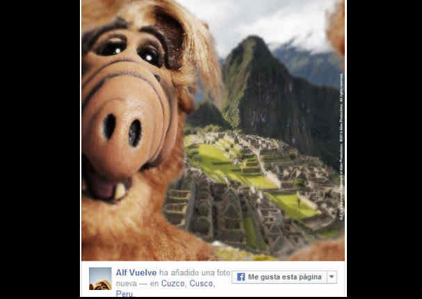 Selfie de'Alf' en Machu Picchu causa ternura en redes sociales (FOTO)