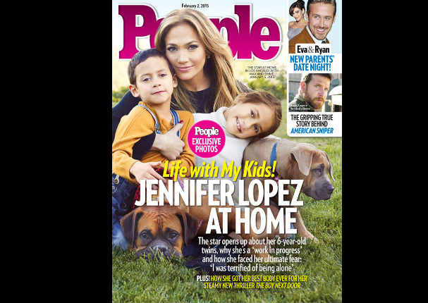 Por segunda vez  Jennifer Lopez y sus gemelos posan para portada de revista (FOTOS)