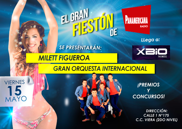 Milett Figueroa y Gran Orquesta Internacional en el gran fiestón de Radio Panamericana