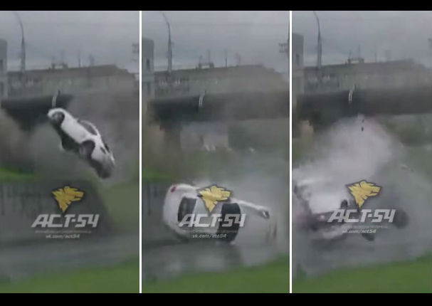 Mira cómo un auto Porsche tiene un accidente de película en Rusia (VIDEO)