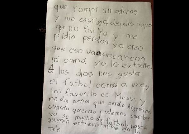 Mira la conmovodera carta que le escribió un niño boliviano al Papa Francisco