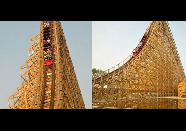 Esta es la montaña rusa de madera más grande del mundo (VIDEO)