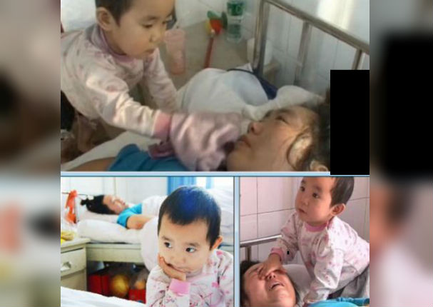 ¡Conmovedor! Pequeña niña de tres años cuida a su madre hospitalizada