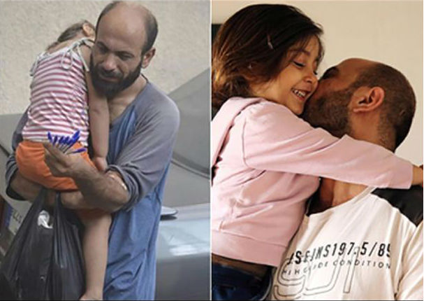 Twitter: Historia de refugiado que vendía lapiceros, con su hija en brazos, tuvo final feliz