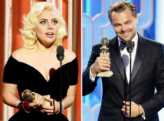 Globos de Oro 2016: Mira lo que pasó entre Leonardo DiCaprio y  Lady Gaga - VIDEO
