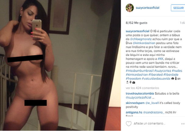 Kim Kardashian: Miss Bumbum imitó desnudo de la socialité en Instagram