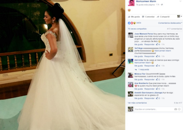 Facebook: ¿Maricarmen Marín pasa a las filas de las casadas? (FOTO)
