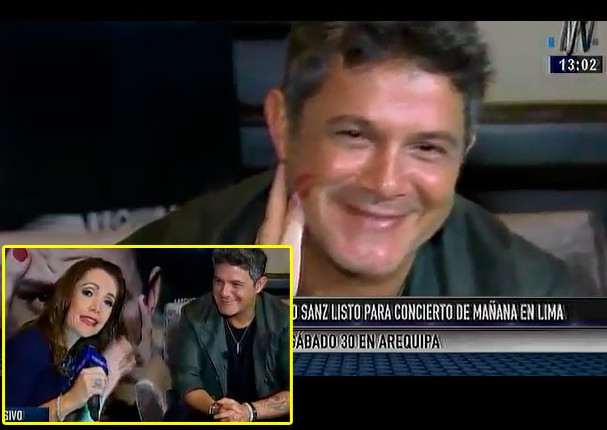 Conductora de TV no se aguantó y dio tremendo beso a Alejandro Sanz en vivo (VIDEO)