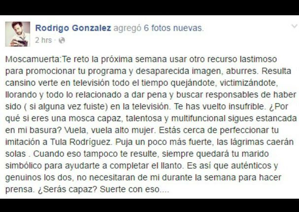 Rodrigo González respondió fuerte y claro a Karen Schwarz y la comparó con...