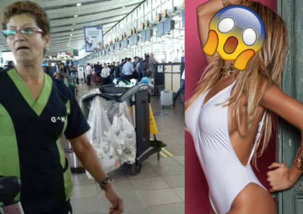 ¡Malazo! Chica reality trató como quiso a trabajadora de limpieza en aeropuerto - VIDEO