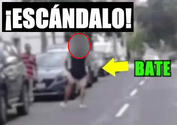 ¡Escándalo! Chico reality amenaza con bate a transeúnte en plena calle