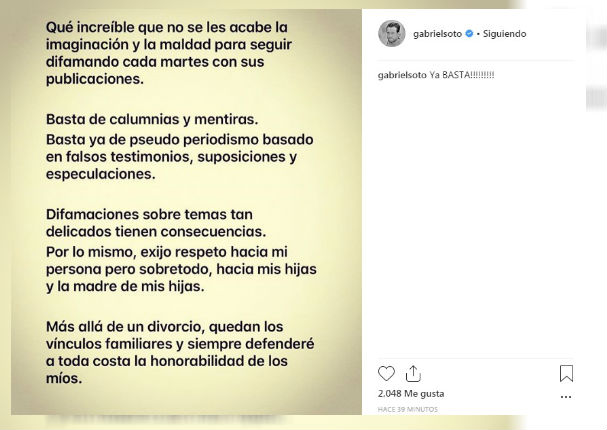 Gabriel Soto responde sobre 'contagio' de ETS a Geraldinde Bazán