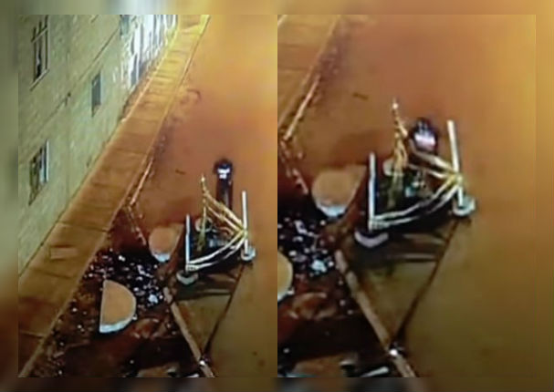 Hombre se cae al desagüe por andar revisando su WhatsApp (VIDEO)