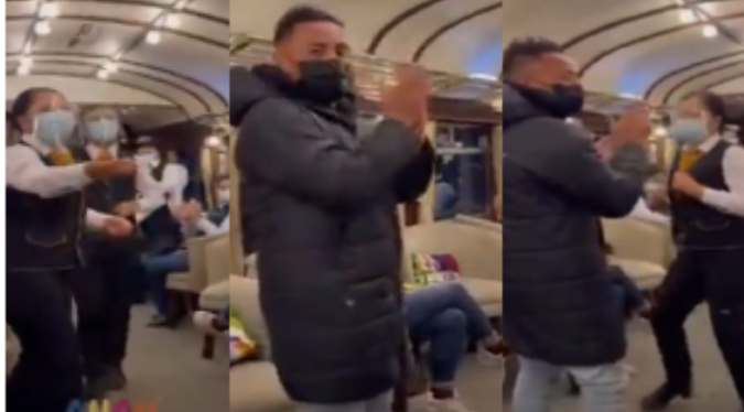 Christian Cueva se puso a bailar “El Cervecero” con los trabajadores de una empresa ferroviaria | VIDEO