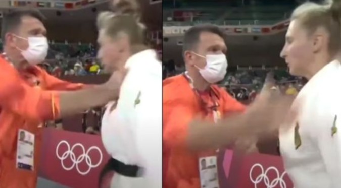 Tokio 2020: judoca alemana recibe “cachetadas” de su entrenador antes de competir | VIDEO