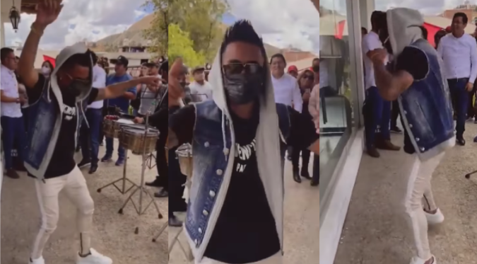 Christian Cueva fue captado “zapateando” con banda patronal en La Libertad | VIDEO