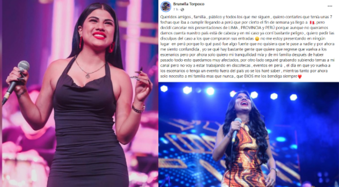 Brunella Torpoco no da su brazo a torcer: Salsera cancela todas sus presentaciones en Perú | FOTO
