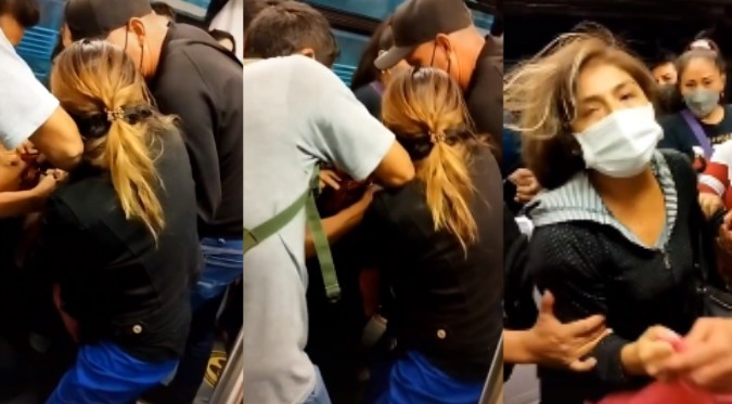 Metro de Lima: Mujer descubre infidelidad de su esposo en tren eléctrico | VIDEO