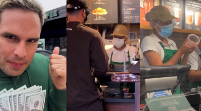 Youtuber peruano regaló mil dólares a barista de conocida cafetería que escribió bien su apellido | VIDEO