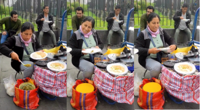 ¡Impactante!: Peruana tiene curiosa forma de ahorrar platos luego de vender su comida en las calles | VIDEO