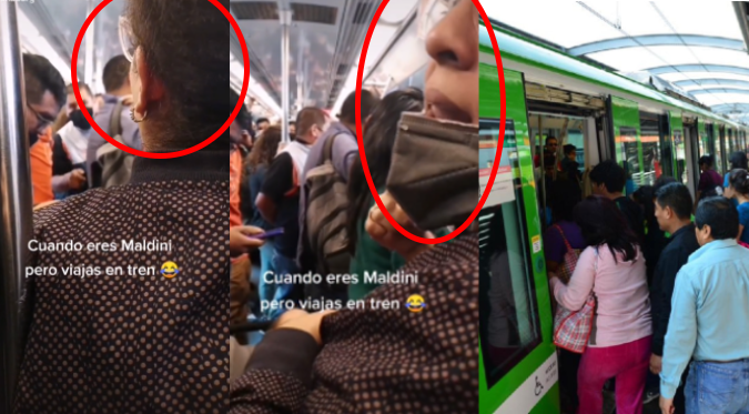 Mujer sube al tren eléctrico e insulta a pasajeros en pleno viaje: “Pedazo de estúpidos” | VIDEO