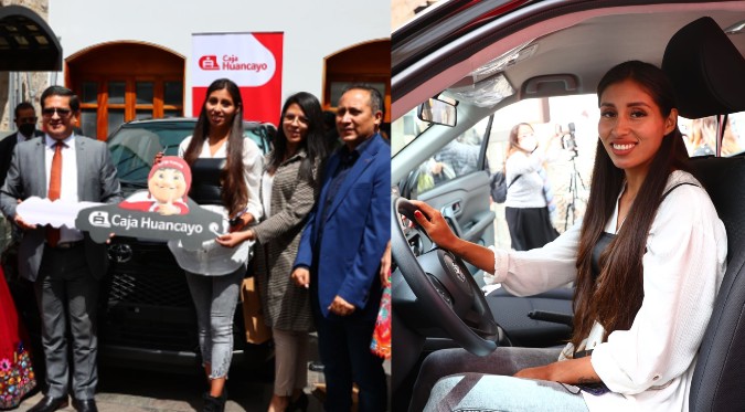 Caja Huancayo premió con un auto último modelo a la atleta Kimberly García | VIDEO