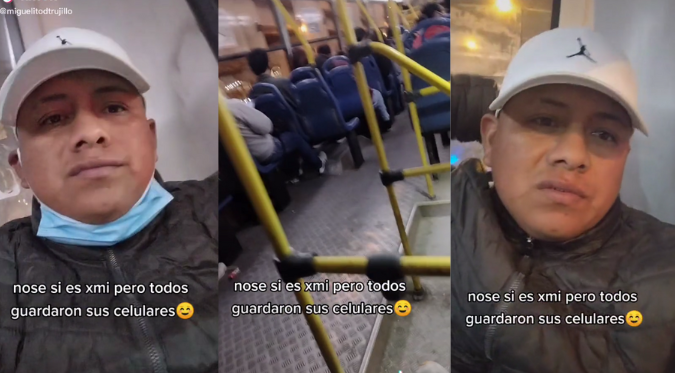 PERUANO SUBE a BUS y QUEDÓ SORPRENDIDO al VER que TODOS GUARDABAN sus CELULARES: “No sé si es por mi” | VIDEO