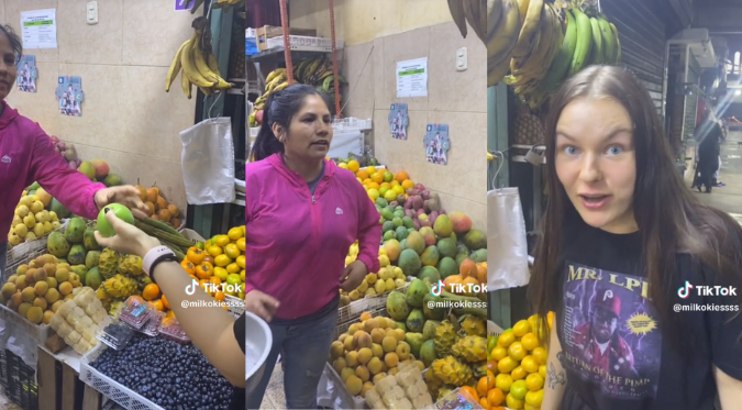 RUSA FUE SORPRENDIDA por VENDEDORA PERUANA que LE PIDIÓ 2 DÓLARES por UNA MANZANA | VIDEO