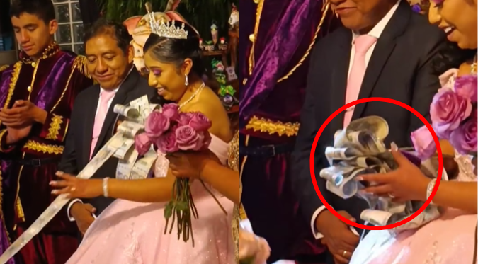 QUINCEAÑERA RECIBE FAJO de BILLETES en JULIACA y USUARIOS QUEDAN SORPRENDIDOS: “Mi padrino ni para la salchipapa” | VIDEO