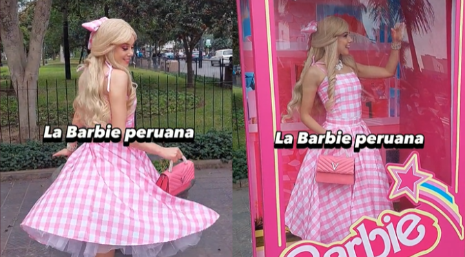 ‘BARBIE PERUANA’ SORPRENDE al TOMARSE FOTOS en CAJA de MIRAFLORES y deja a USUARIOS en SHOCK  | VIDEO