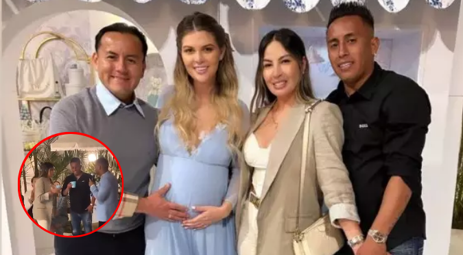 CHRISTIAN CUEVA ESTUVO PRESENTE en el BABY SHOWER de BRUNELLA HORNA y lo VACILAN: “No, con cerveza no” | VIDEO