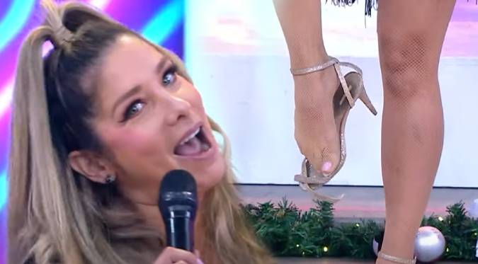Sofía Franco pasa bochornoso momento EN VIVO: su zapato se le rompió [VIDEO]