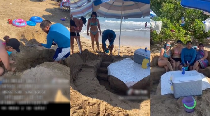 Familia ARMÓ su PROPIA MESA DE ARENA en la playa para NO PAGAR ALQUILER | VIDEO