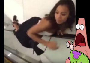 YouTube: Intentó posar sexy en escalera eléctrica y …