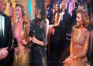 Angelique Boyer mostró más de la cuenta sin imaginar que su vestido estaba al revés