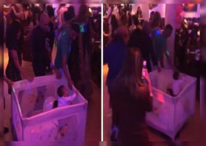 Joven padre llega con sus hijos a fiesta ‘arcoíris’ y los arrastra por la pista de baile