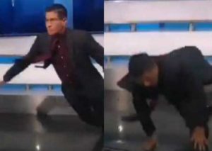 Erick Osores pasó la vergüenza de su vida al caerse en pleno set en vivo (VIDEO)