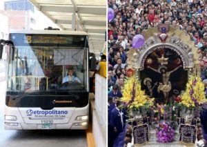 Metropolitano tendrá horario especial por procesión del Señor de los Milagros