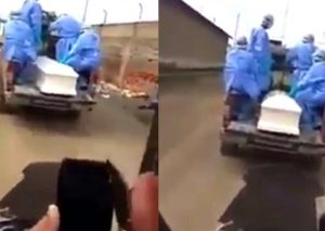Hijo persigue ataúd de su padre para darle el último adiós